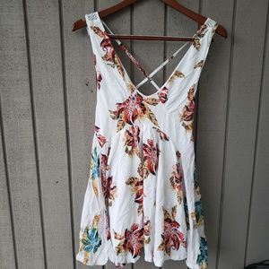 Free people tank top floral print strappy back XS
